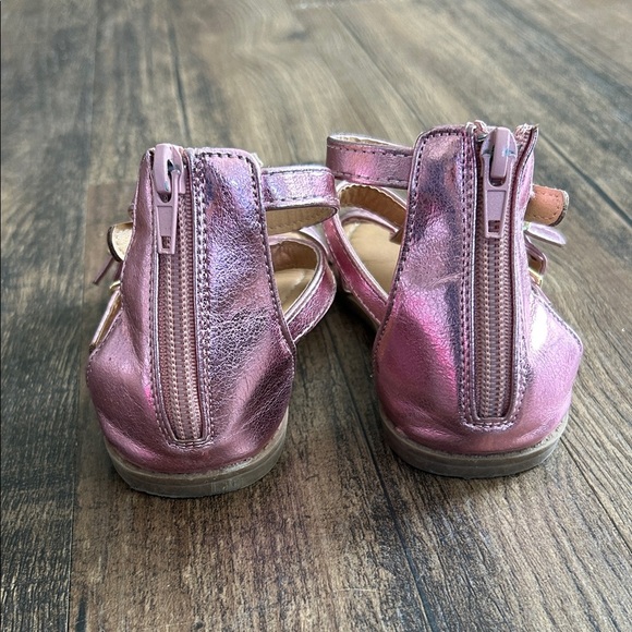 Shiny Pink gladiator Kids Sandals with Buckle Straps - Picture 4 of 7